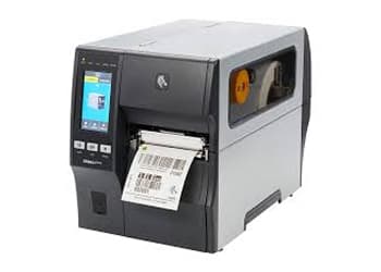 Zebra ZT411 - Impresora industrial robusta con estructura metálica, pantalla LCD y capacidad de impresión de alta velocidad para etiquetas y códigos de barras