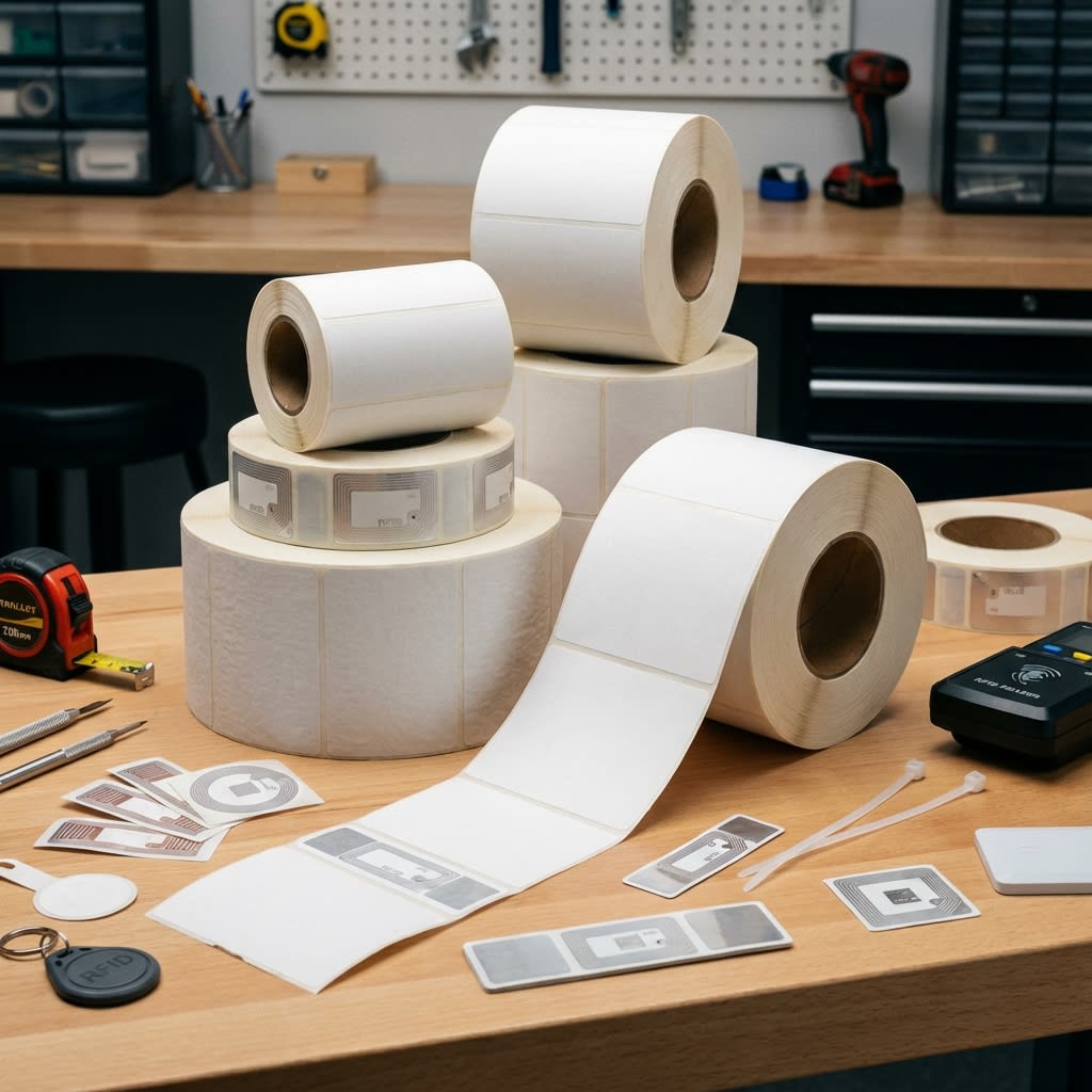 Rollos de etiquetas adhesivas industriales y tags RFID